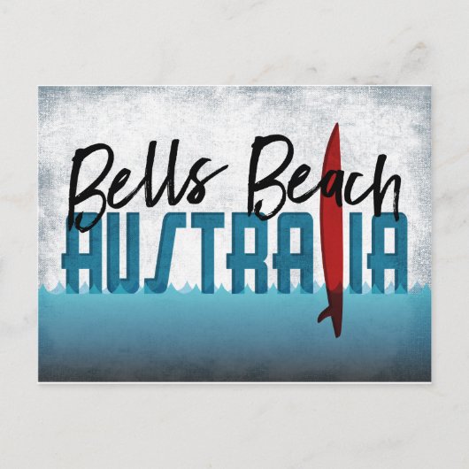 Bells Beach Postcard Australia Surfboard Postkarte (Vorderseite)