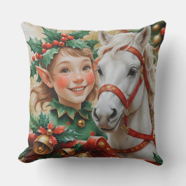 Bells Holly and Horse Christmas Elf Kissen
