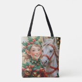 Bells Holly and Horse Christmas Elf Tasche (Rückseite)