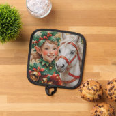 Bells Holly and Horse Christmas Elf Topflappen (Oben Unten)