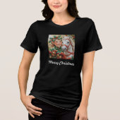 Bells Holly and Horse Christmas Elf Tri-Blend Shirt (Vorderseite)