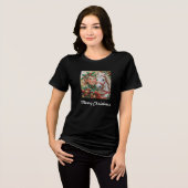 Bells Holly and Horse Christmas Elf Tri-Blend Shirt (Vorderseite voll)