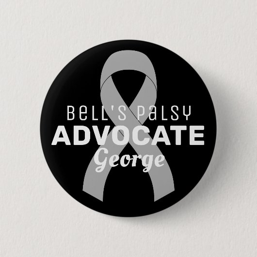 Bell's Palsy Advocate Ribbon Black Button (Vorderseite)