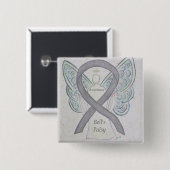 Bell's Palsy Awareness Ribbon Angel Art Button (Vorne & Hinten)