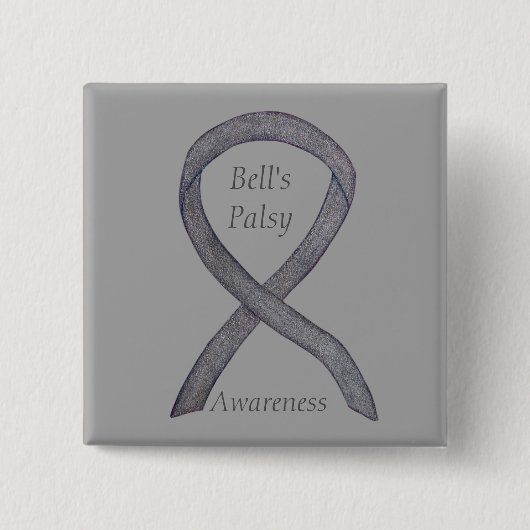 Bell's Palsy Awareness Ribbon Custom Button (Vorderseite)