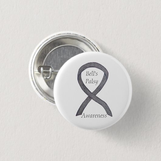 Bell's Palsy Awareness Ribbon Custom Button (Vorne & Hinten)