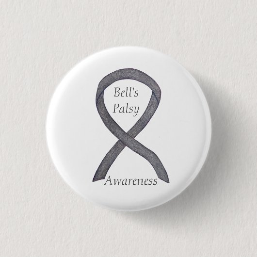 Bell's Palsy Awareness Ribbon Custom Button (Vorderseite)