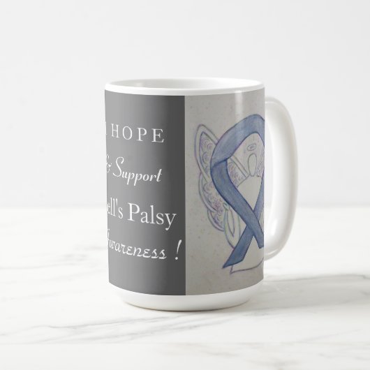 Bell's Palsy Awareness Ribbon Engel Custom Tasse (VorderseiteRechts)