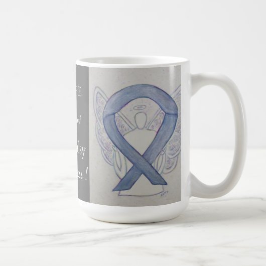 Bell's Palsy Awareness Ribbon Engel Custom Tasse (Rechts)