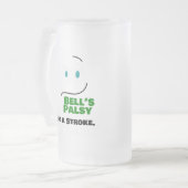 Bell's Palsy — kein Schlaganfall — Mattglas Bierglas (Vorderseite Links)