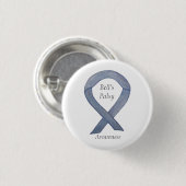Bell's Palsy Silver Awareness Ribbon Art Button (Vorne & Hinten)