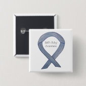 Bell's Palsy Silver Awareness Ribbon Art Button (Vorne & Hinten)