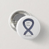 Bell's Palsy Silver Awareness Ribbon Custom Button (Vorne & Hinten)