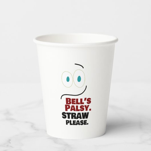 Bell's Palsy — Straw bitte — Pappbecher (Rückseite)
