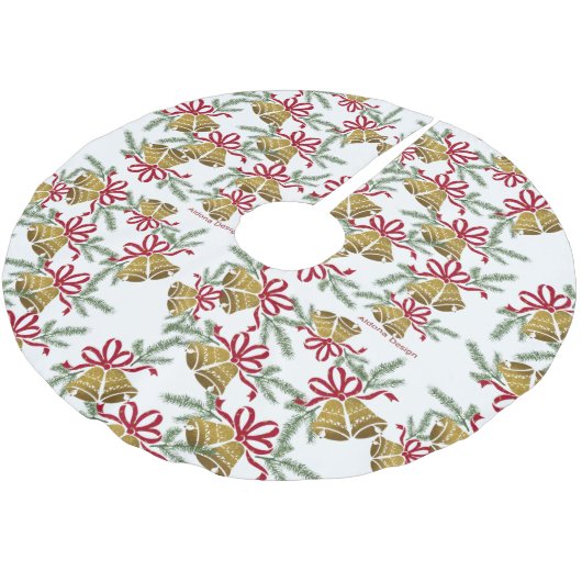 Bells Pattern Weihnachtsbaum Rock Polyester Weihnachtsbaumdecke (Schrägansicht)