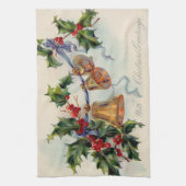 Bells Ribbon Holly Winterberry Geschirrtuch (Vertikal)