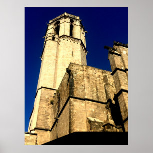 Belltower der Kathedrale von Barcelona Poster