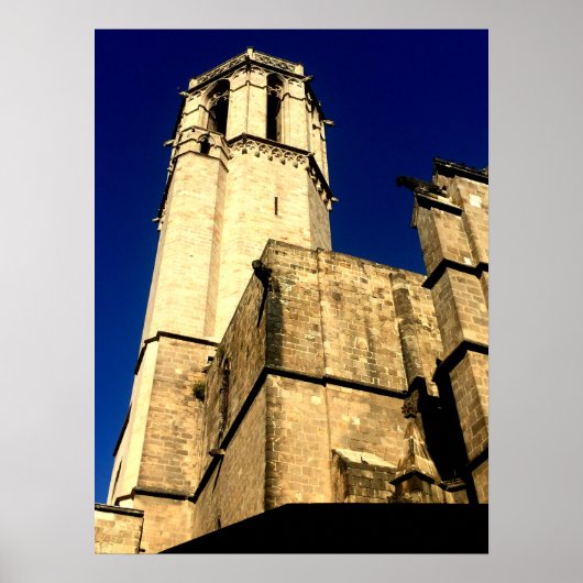 Belltower der Kathedrale von Barcelona Poster (Vorne)