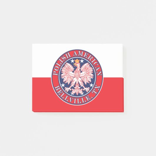 Bellville Texas Polnischer Adler Post-it Klebezettel (Vorderseite)