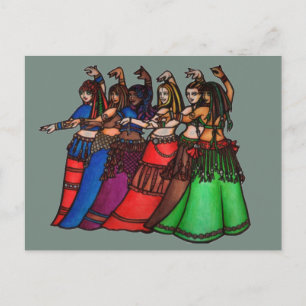 Belly Dancer Art Feiertagspostkarte