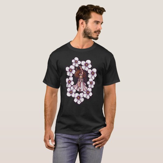 Belly Dancer Artwork Hibiscus T-Shirt (Vorne ganz)