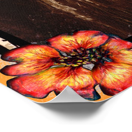 Belly Dancer bei Weibchen mit roten Blume Poster (Ecke)