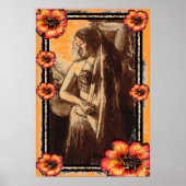 Belly Dancer bei Weibchen mit roten Blume Poster (Vorne)