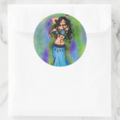 Belly Dancer Birthday Runder Aufkleber (Tasche)
