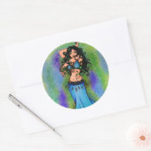 Belly Dancer Birthday Runder Aufkleber (Umschlag)