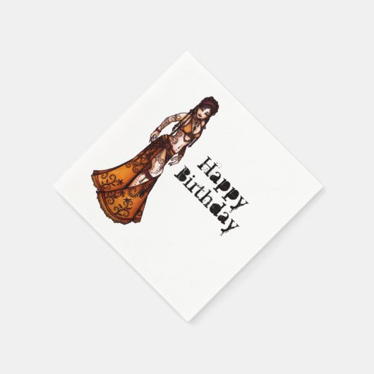 Belly Dancer Birthday Serviette (Ecke)