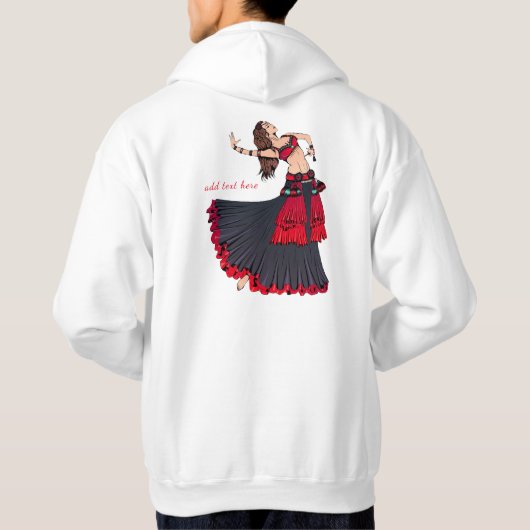 Belly Dancer Darbuka Drum Basic Hooded Sweatshirt (Rückseite)