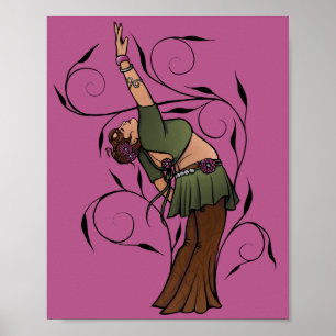 Belly Dancer Dawn Backbide Poster
