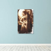 Belly Dancer Female mit Schleier Leinwanddruck (Insitu (Holzboden))