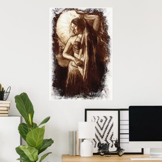 Belly Dancer Female mit Schleier Poster (Heimbüro)