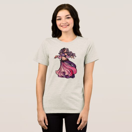 Belly Dancer Goddess Tri-Blend Shirt (Vorderseite voll)