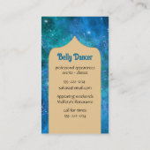 Belly Dancer marokkanisch Blue Türkise Visitenkarte (Rückseite)
