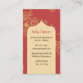 Belly Dancer marokkanischer Arch Visitenkarte (Rückseite)