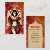 Belly Dancer marokkanischer Red Gold Visitenkarte (Vorne/Hinten)