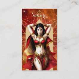 Belly Dancer marokkanischer Red Gold Visitenkarte