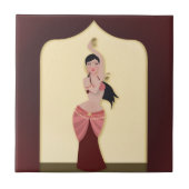 Belly Dancer Middle Eastern Tänzer Fliese (Vorderseite)