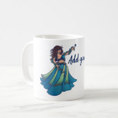 Belly Dancer Ruby Aquamarin Art Kaffeetasse (Vorderseite Links)