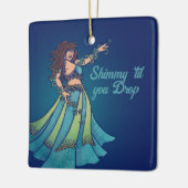 Belly Dancer Ruby Aquamarin Art Keramikornament (Links)