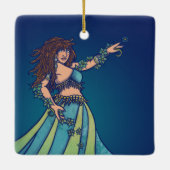 Belly Dancer Ruby Aquamarin Art Keramikornament (Rückseite)