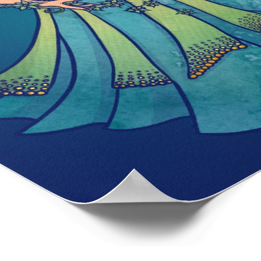 Belly Dancer Ruby Aquamarin Art Poster (Ecke)