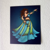 Belly Dancer Ruby Aquamarin Art Poster