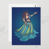Belly Dancer Ruby Aquamarin Art Postkarte (Vorne/Hinten)