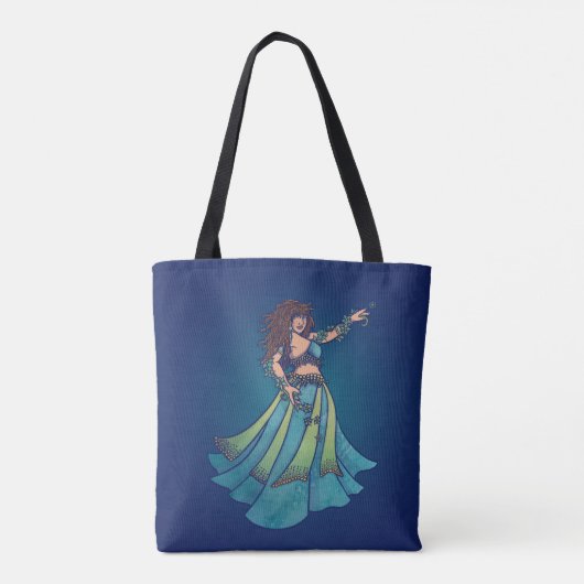 Belly Dancer Ruby Aquamarin Art Tasche (Rückseite)