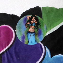 Belly Dancer Runder Aufkleber