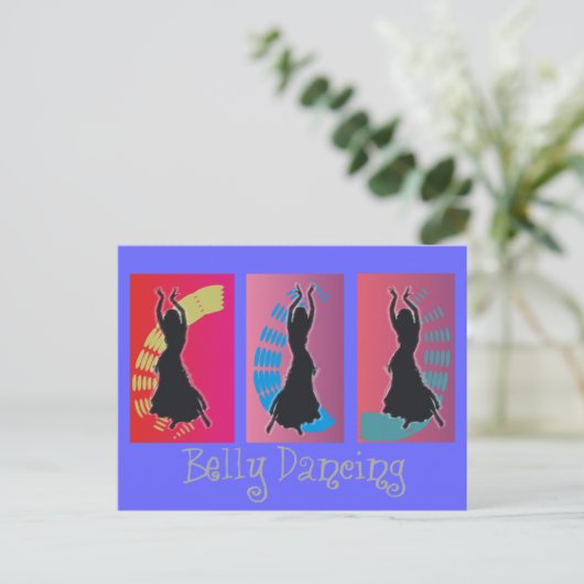 Belly Dancing Art Geschenke Postkarte (Stehend Vorderseite)