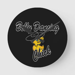 Belly Dancing Chick #4 Runde Wanduhr